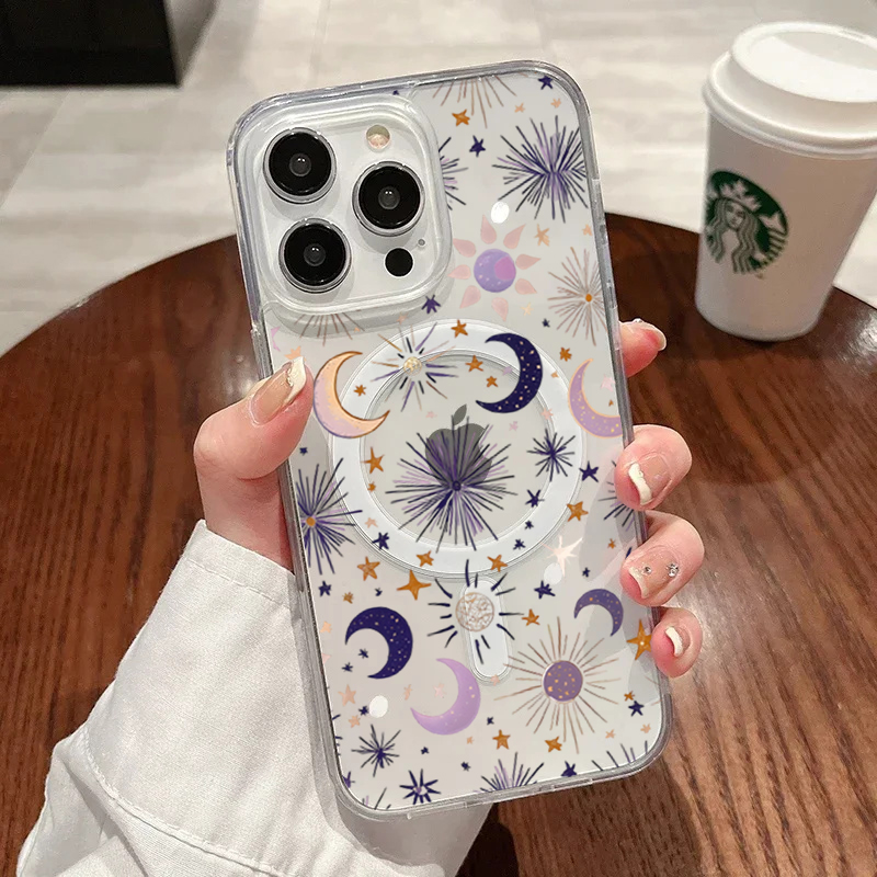 Phone Accessories Magnetic - Romantic Sun Moon Stars Phone Case