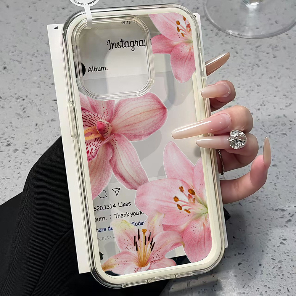 Pink Lily Flower Clear Phone C - огляд і ціна Phone Accessories To Sell