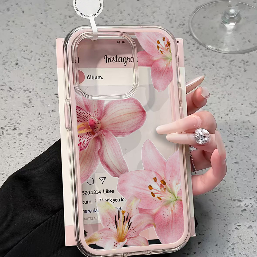 Pink Lily Flower Clear Phone C - огляд і ціна Phone Accessories To Sell