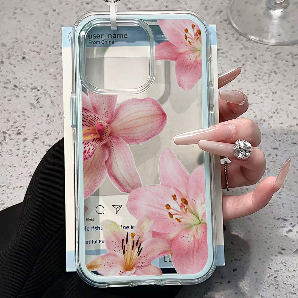 Pink Lily Flower Clear Phone C - огляд і ціна Phone Accessories To Sell