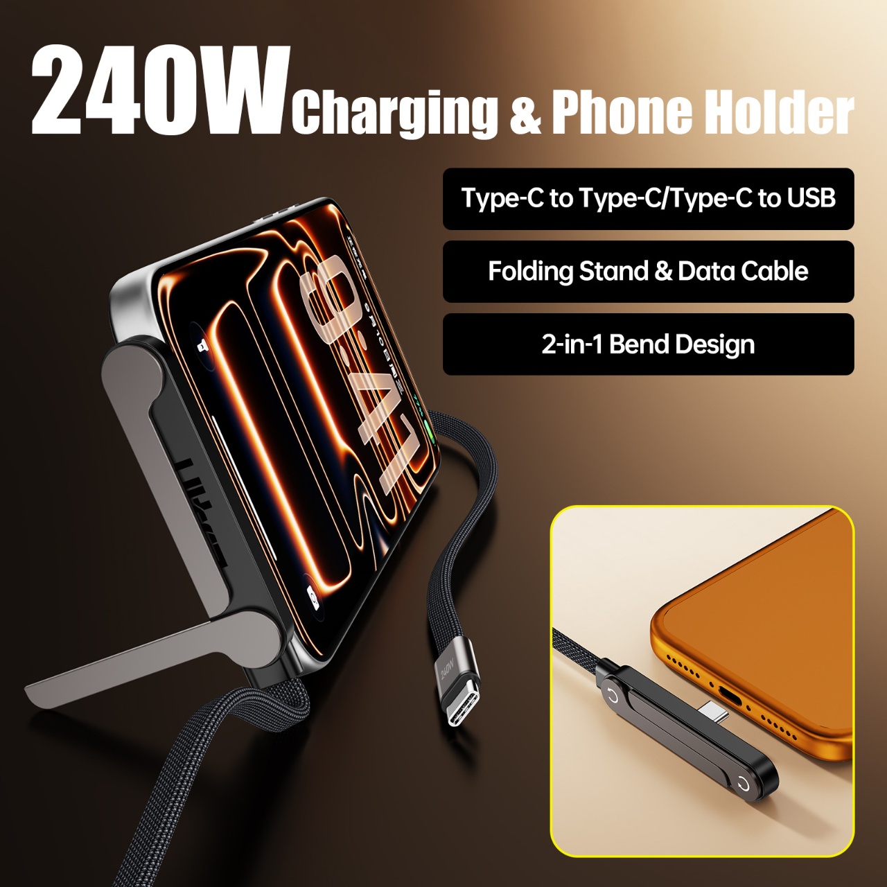 240W PD Fast Charging Type C t - огляд і ціна Phone Accessories Charger
